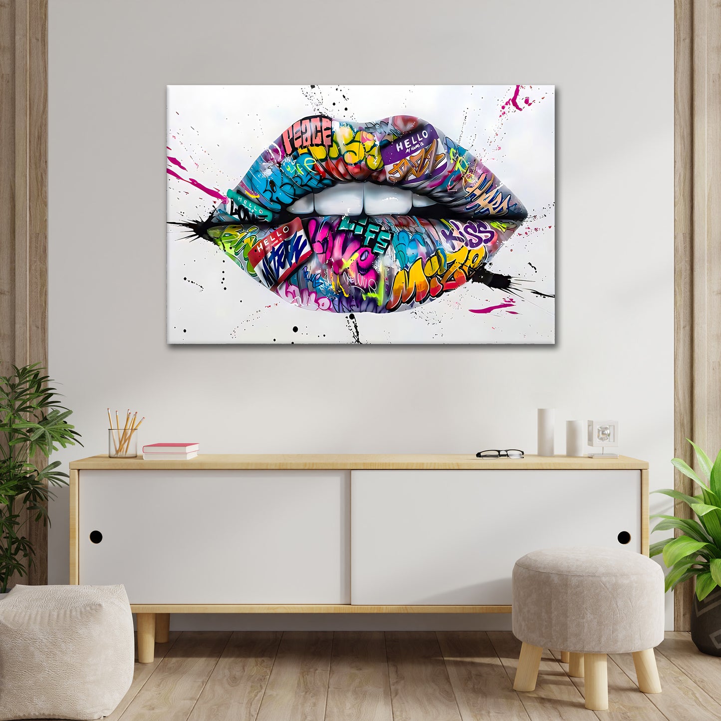 Wandbild modern Lippen Street Art Lips, Pop Art