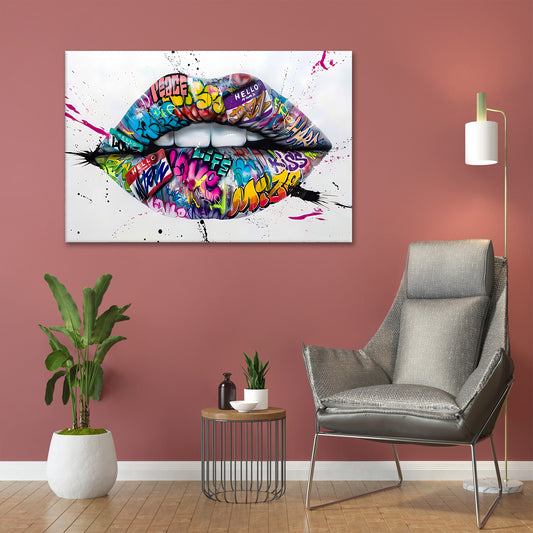 Wandbild modern Lippen Street Art Lips, Pop Art