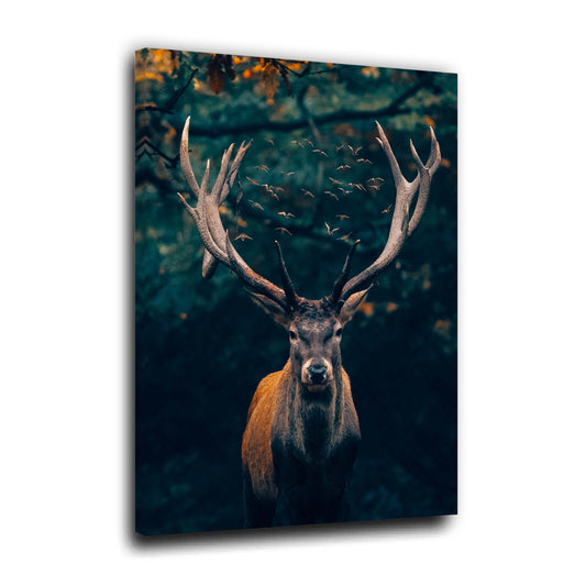 Wandbild Hirsch abstrakt Deep Forest