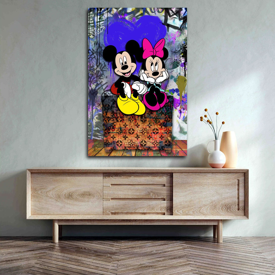 Wandbild Comic Minnie Big Heart