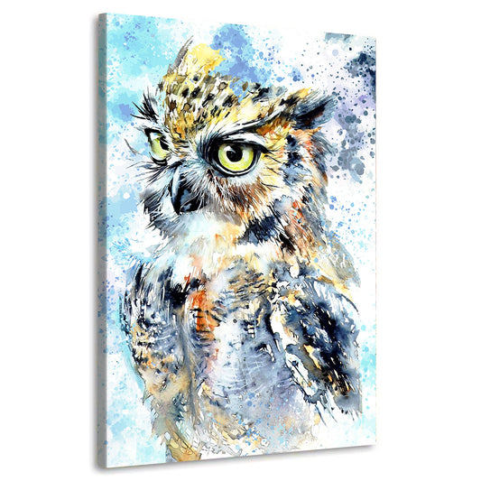 Wandbild Eule Watercolor Style, Tiere