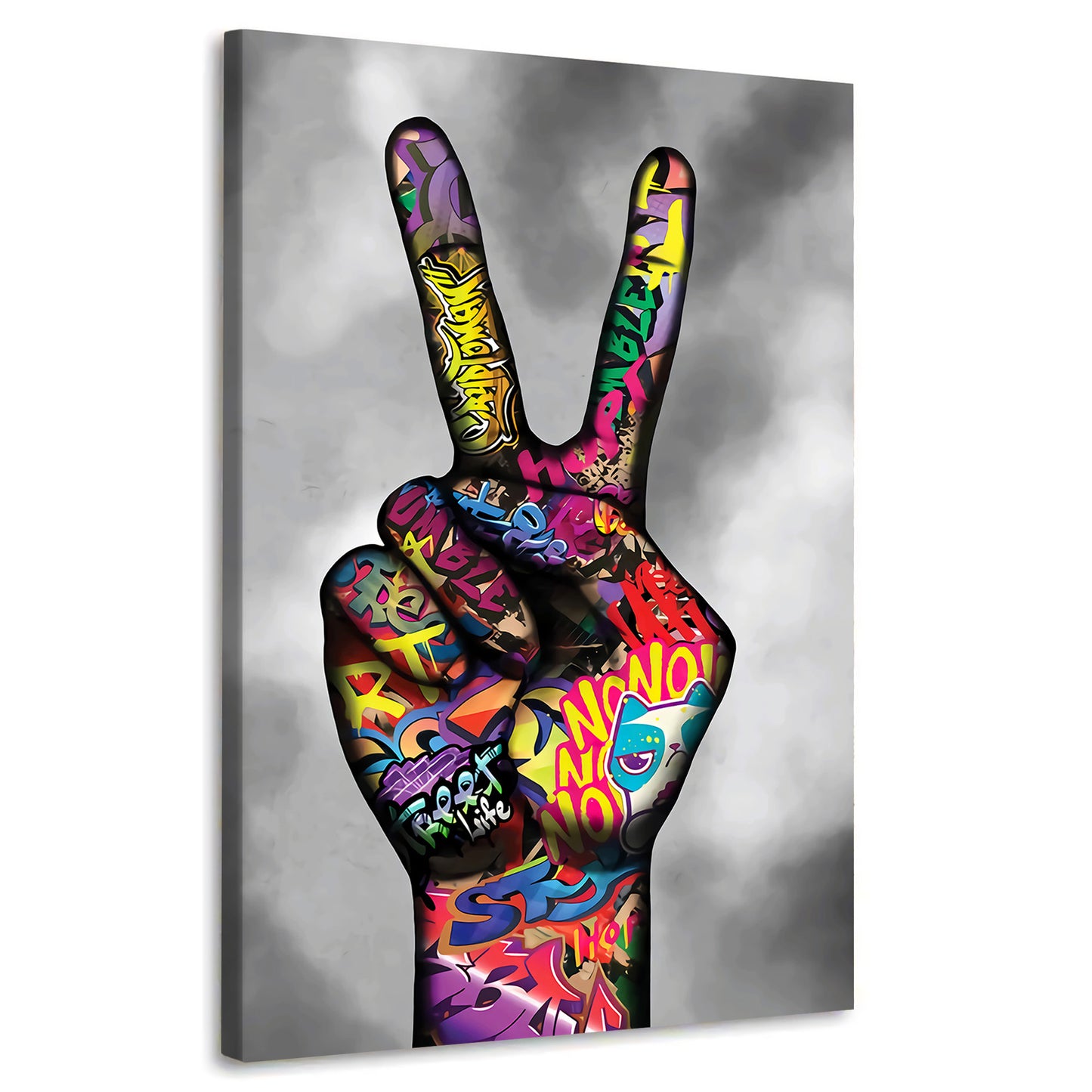 Wandbild Hand Faust Pop Art Peace Style