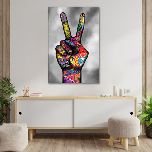 Wandbild Hand Faust Pop Art Peace Style