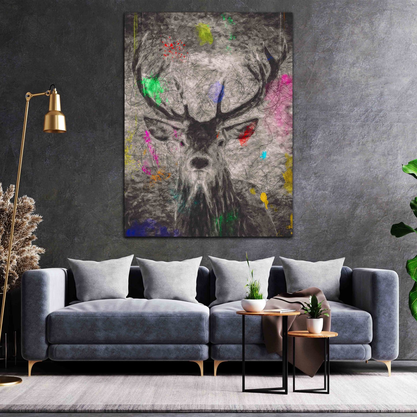 Wandbild abstrakt Hirsch Pop Art Edition