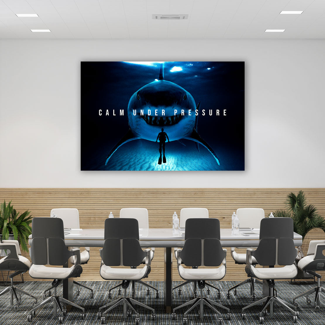 Wandbild Motivation Mindset Hai Calm Under Pressure Dark Style