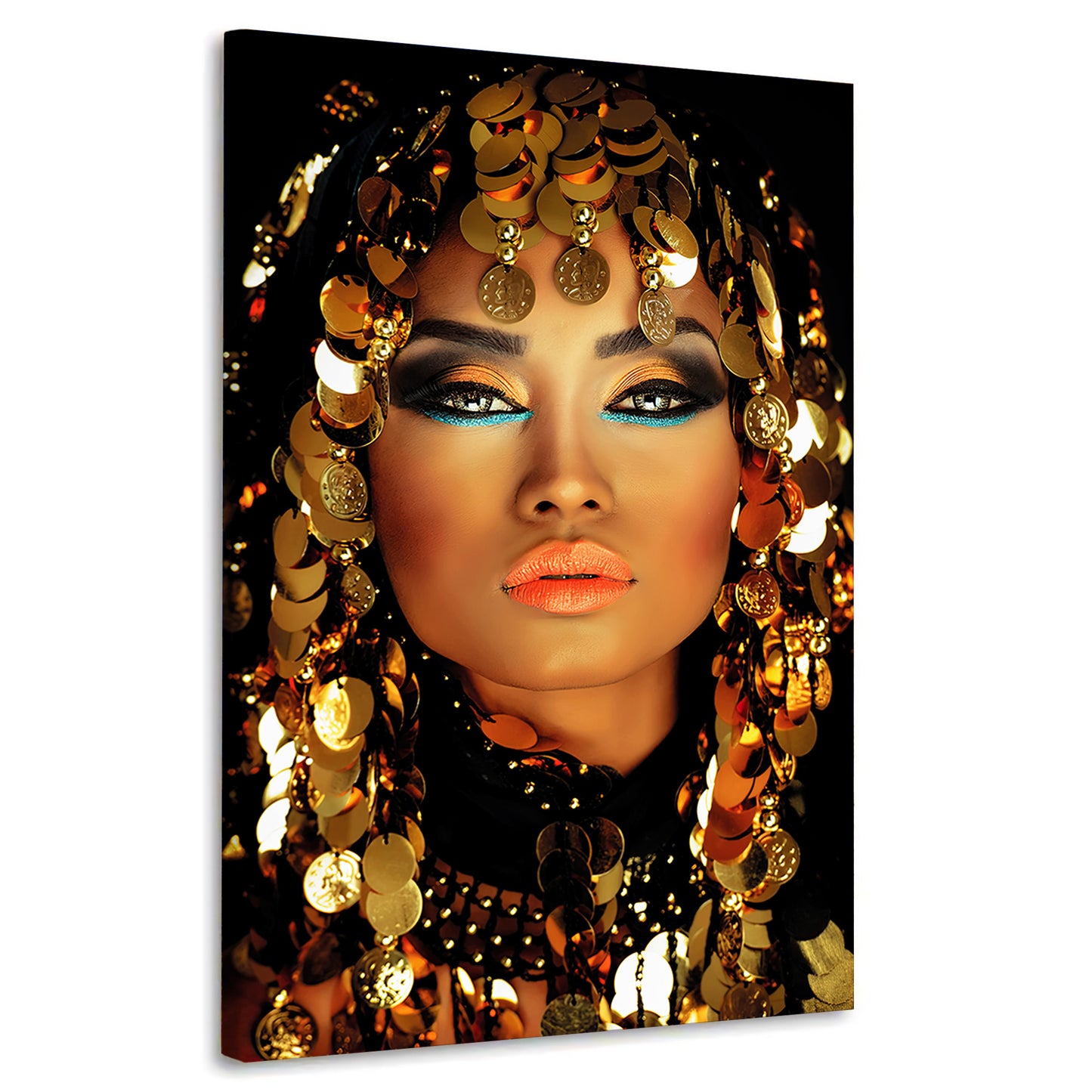 Wandbild arabische Frau Beautiful Women Gold Style