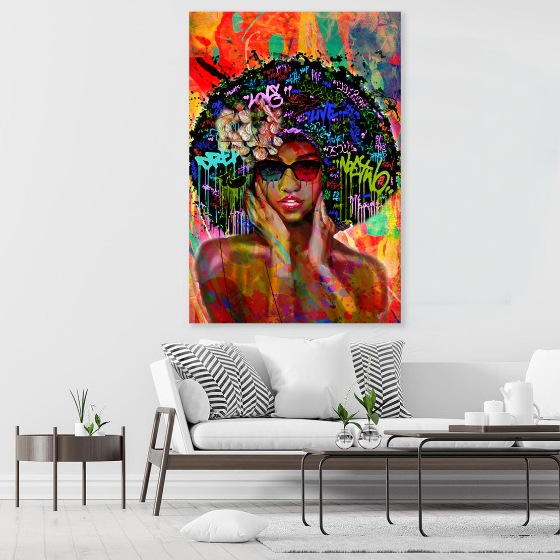 Wandbild African Woman Pop Art Style