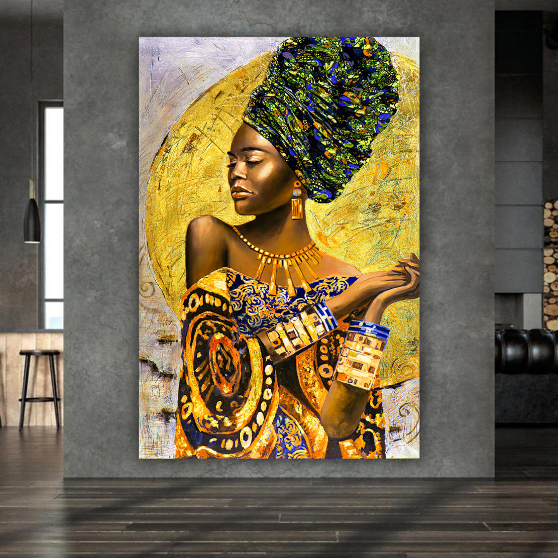 Wandbild afrikanische Frau African Beauty Yellow Edition