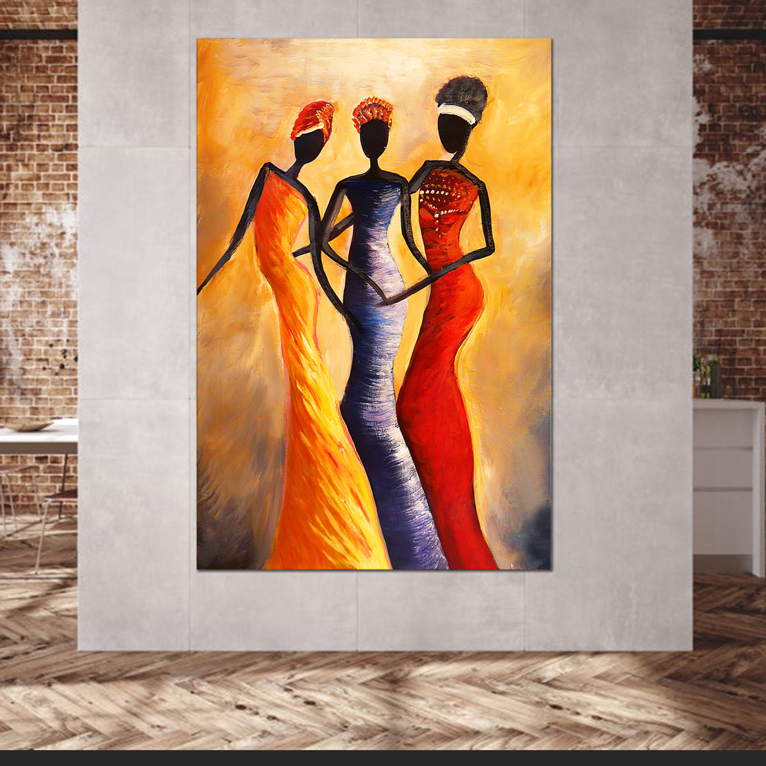 Wandbild afrikanische Frauen afrikanische Eleganz Abstract Style