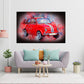 Wandbild Leinwandbild Auto Oldtimer Fiat 500 Vintage Red Style