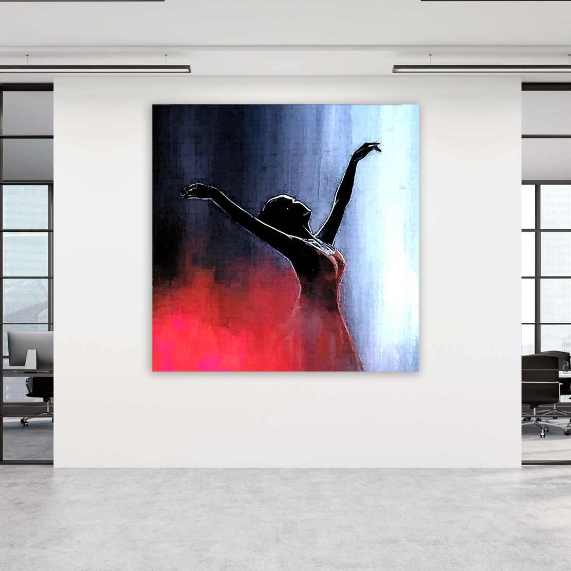 Wandbild Ballerina Red Abstract Edition