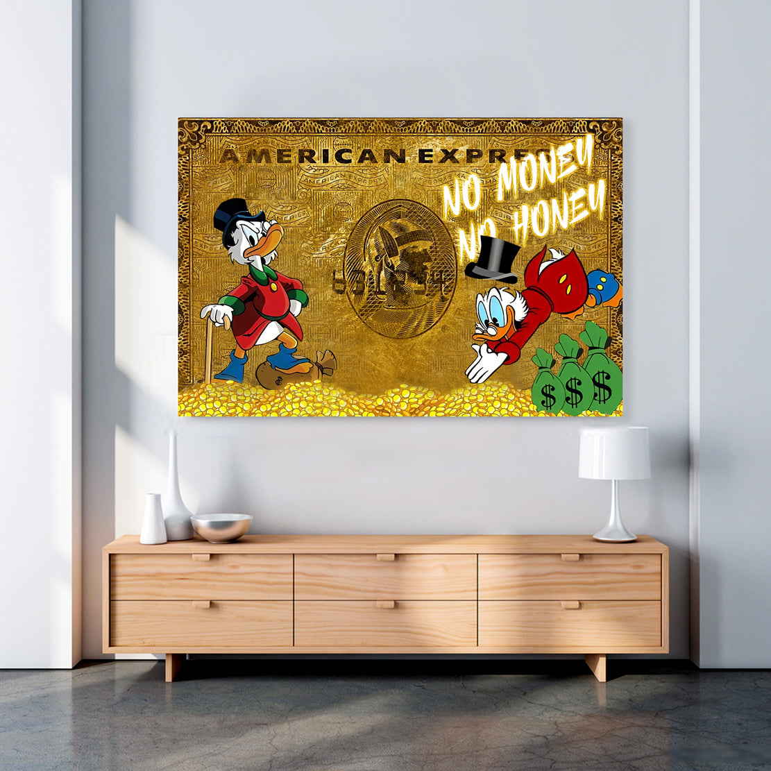 Wandbild Rich Duck Gold Style Pop Art Express