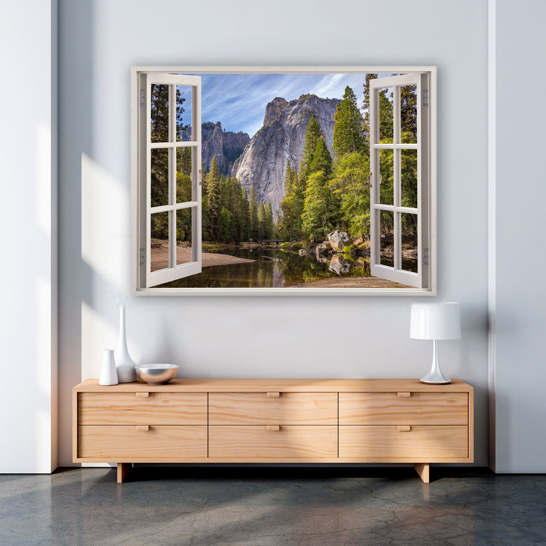 Wandbild Fenster Natur Mountain Style