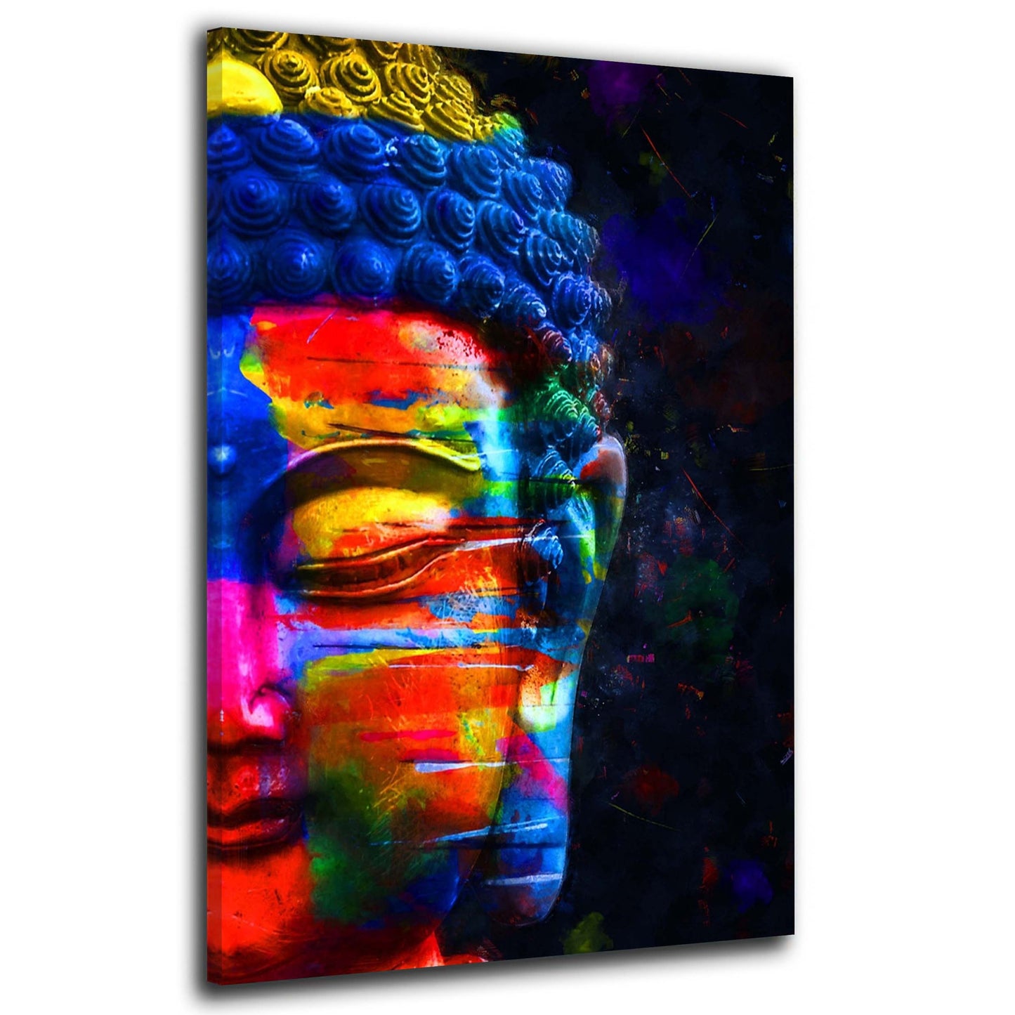 Wandbild Meditation Buddha Pop Art Colour Blue Edition