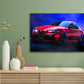 Wandbild Leinwandbild Sportwagen Alfa Romeo Giulia Red Style