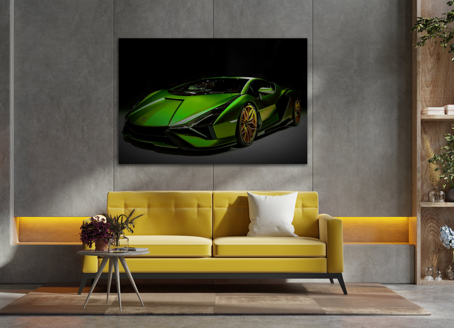 Wandbild Sportwagen Lambo Green Style