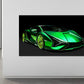 Wandbild Sportwagen Lamborghini Sián Green Style