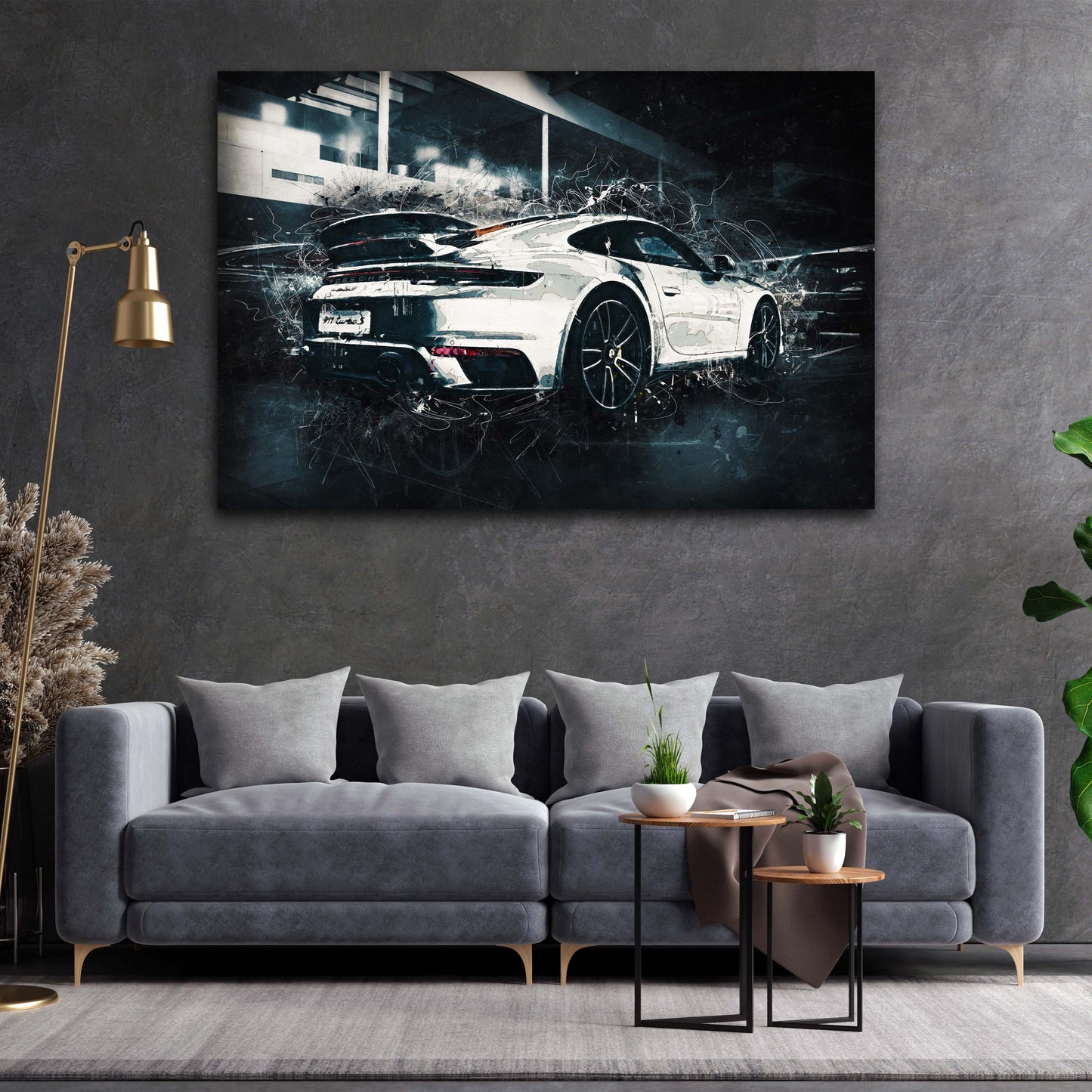 Wandbild Auto Sportwagen Porsche 911 Silver