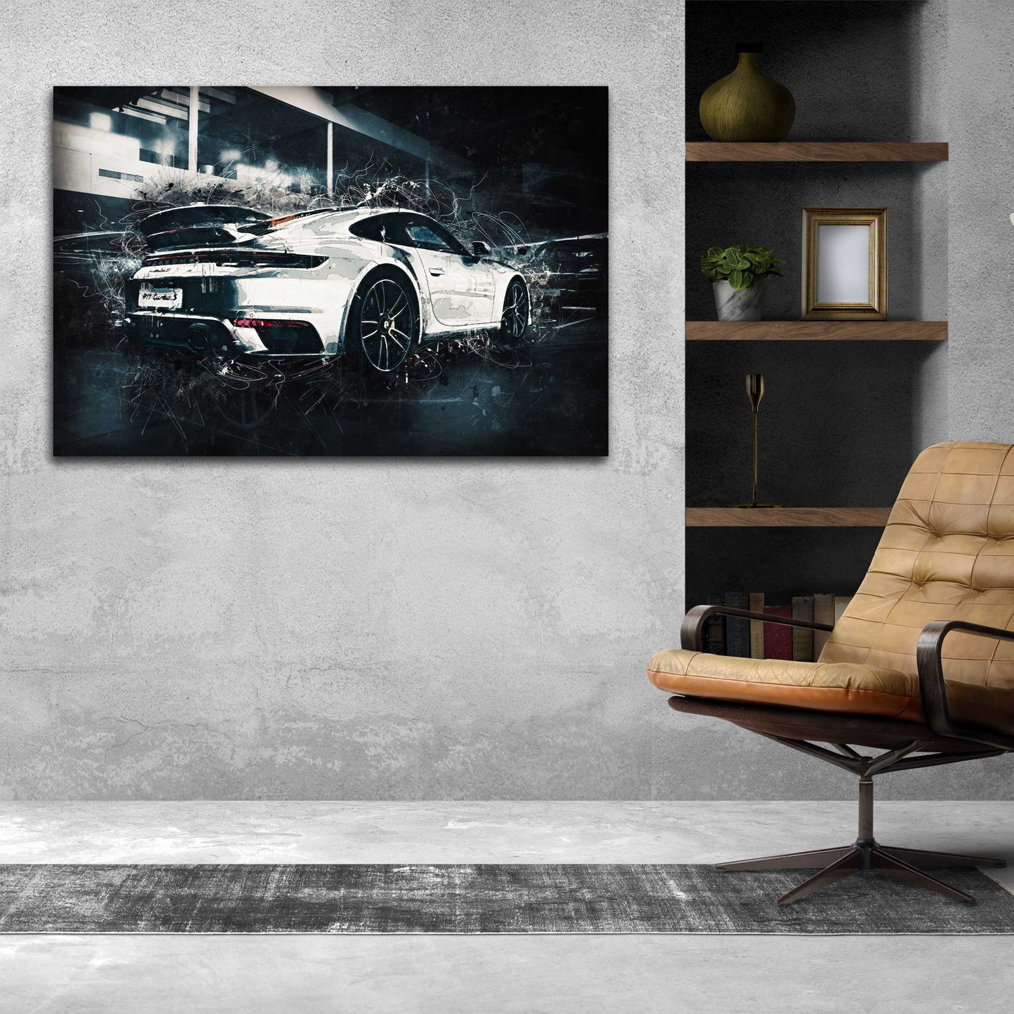 Wandbild Auto Sportwagen Porsche 911 Silver