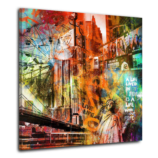 Wandbild USA New York Pop Art Live Life